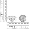 thumbnail image 3 of Gem Stone King 925 Sterling Silver Near Colorless Moissanite Women Diamond Engagement Ring (2.10 Cttw, Oval 9x7mm, Size 7), 3 of 4