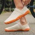 thumbnail image 4 of Womens Mens Barefoot Wide Toe Slip on Walking Shoes Fall Knit Non Slip Minimalist Zero Drop Golf Sneakers, 4 of 7