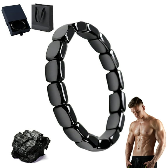 Hematite Bracelet for Men, Natural Hematite Stretch Bracelet, Reclaim Your Confidence, Stylish Restore Confidence Inspirational Jewelry, Male Energy Inspirational Gift Jewelry(1)