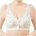 thumbnail image 2 of Wireless Bras for Women, Woman Oversized Strapless Bra With Cotton Style Front Buckle Underwear(White,85), 2 of 3