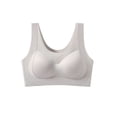thumbnail image 2 of Asxite Women Solid Wireless Push Up Breathable Full Cup Everyday Bra Gray XL, 2 of 4