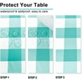 thumbnail image 4 of Checkered Square Tablecloth - Stain Resistant, Waterproof and Wrinkle Resistant Washable Table Cloth for Dining Room and Outdoor Use, 60 x 60 Inch, Aqua and White Gingham Pattern, 4 of 6
