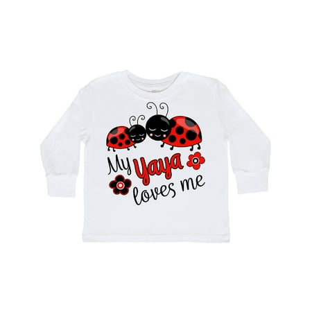 

Inktastic My Yaya Loves Me with Cute Ladybugs Gift Toddler Boy or Toddler Girl Long Sleeve T-Shirt