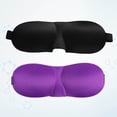 thumbnail image 3 of EeaseCA 2 Pcs Sleep Mask Lightweight Comfortable Super Adjustable 3D Contoured Eye Masks Night Blindfold Eyeshade for Sleeping Travel Work Naps (Purple and Black), 3 of 7