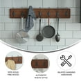 thumbnail image 6 of Flash Furniture Wall Mounted 34 Inch Rustic Brown Solid Pine Wood Storage Rack with 7 Hooks For Entryway, Kitchen, Bathroom, 6 of 11