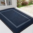 thumbnail image 1 of Tapis de Porte avant Extérieur Intérieur, Antidérapant Robuste en Caoutchouc Naturel, Durable et Résistant à la Décoloration, Facile à Nettoyer, Profil Bas pour Entrée et Patio, 30 x 17, Marine, 1 of 4