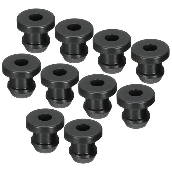 Uxcell 20Pcs Snap Rubber Grommet Plug Mount Dia 6mm ID 3.5mm Seal Anti-Scratch Electrical Box Cable Pipe Black
