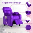 thumbnail image 6 of ICEELF Kids Recliner Chair with Cup Holder, Adjustable Velvet Lounge Chair with Footrest, Side Pockets for Boys Girls Bedroom, Sponge, 6 of 8