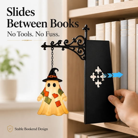 Library Lantern Decorative Bookshelf Lighting, Mini Bookshelf Lamp Slides Between Books, Warm Amber LED Bookshelf Lights for Book Nook, Shelf Decor Gift for Book Lovers
