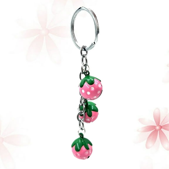SILENRADAWN 1Pack Strawberry Key Chains Pink Stainless Steel Copper For Keys Gift Giving Kawaii Keychain