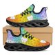 thumbnail image 1 of Zapatillas deportivas con estampado de diente de corona y degradado, cómodas y a la moda, con cordones, para enfermería, para exteriores, de tendencia urbana, transpirables y planas., 1 of 6