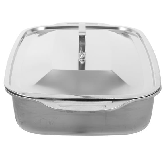 Luxshiny 1Set Stainless Steel Baking Pan Deep Rectangle Roasting Dish for Perfect Even Heat Cooking