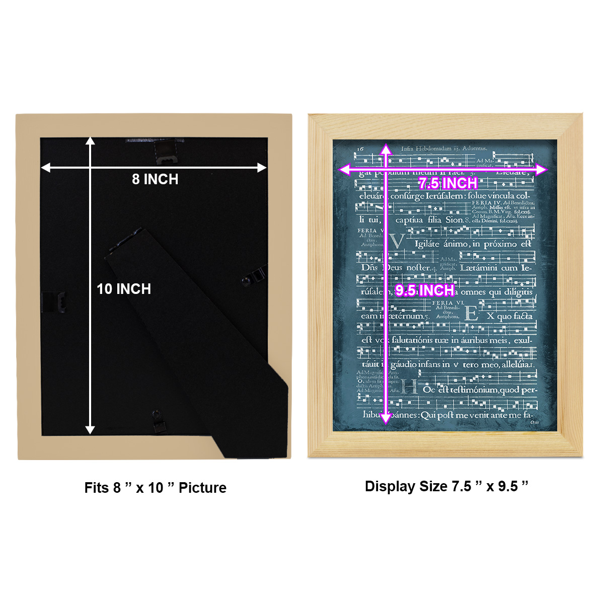 Graphic Songbook I - Framed Print w/glass - Natural Wood