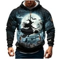 thumbnail image 3 of Halloween Hoodies for Men Big and Tall Hooded Graphic 1/4 Zip Sweatshirts Pullover Long Sleeve Holiday Party Tops (XS, Light Blue), 3 of 5