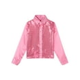 thumbnail image 3 of JanJean Kids Boys Girls Jazz Dance Costume Sequins Long Sleeve Button Down Shirt 70s Disco Party Fance Dress Up Pink 7-8, 3 of 7