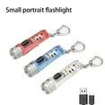 thumbnail image 3 of Naiovety Mini llavero linterna impermeable recargable ajustable llavero antorcha iluminación llavero linterna luz aleación de aluminio carpas Azul Naiovety OD029168-03, 3 of 6