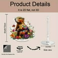 thumbnail image 2 of Rotating acrylic ornament featuring a cute marmot amongst flowers with vibrant stained glass details and shimmering rainbow light in ultra high resolution, 2 of 8