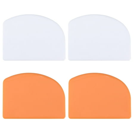 

HOMEMAXS 4pcs Cream Scraper Kitchen Gadget Cake Baking Tool Baking Accessories Cake Scraper for Kitchen Baker Shop Home (Orange + White)