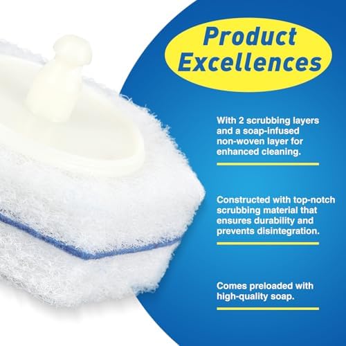 80-pcs Toilet Brush Wand Refills, Compatible with Most Toilet Brushes, Disposable Wand Heads (Package May Vary)