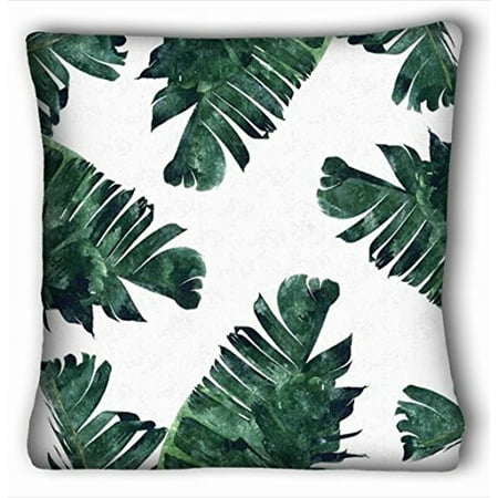 Green Sofa Pillows WinHome Banana Leaf Green Throw Pillow Case Cases Cover Cushion Covers Sofa Size 20x20 Inches Two Side ()