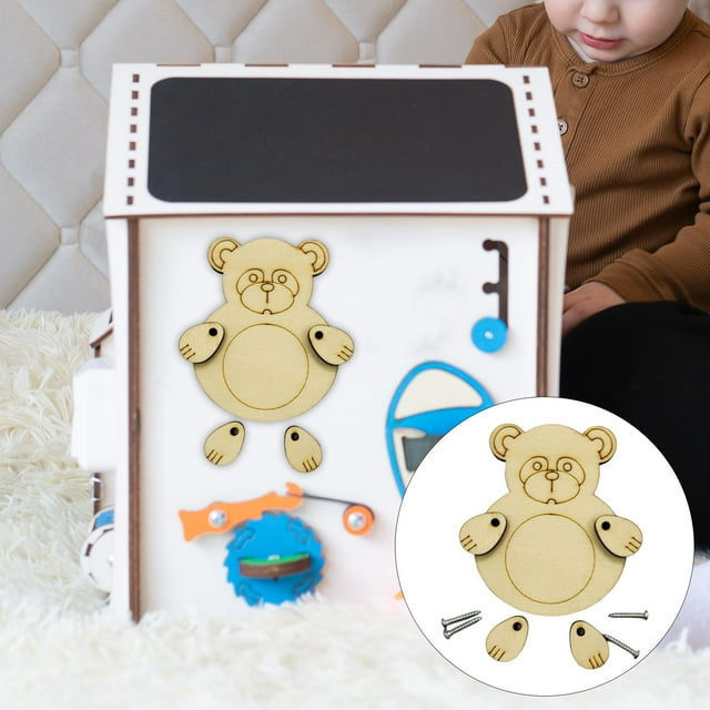 Material de tablero ocupado de madera, juguetes educativos Habilidades básicas Accesorio de bricolaje para Enseñanza temprana Juguete sensorial Cuna para mascotas 81 cm cm x 05 cm CUTICAT tablero ocupado