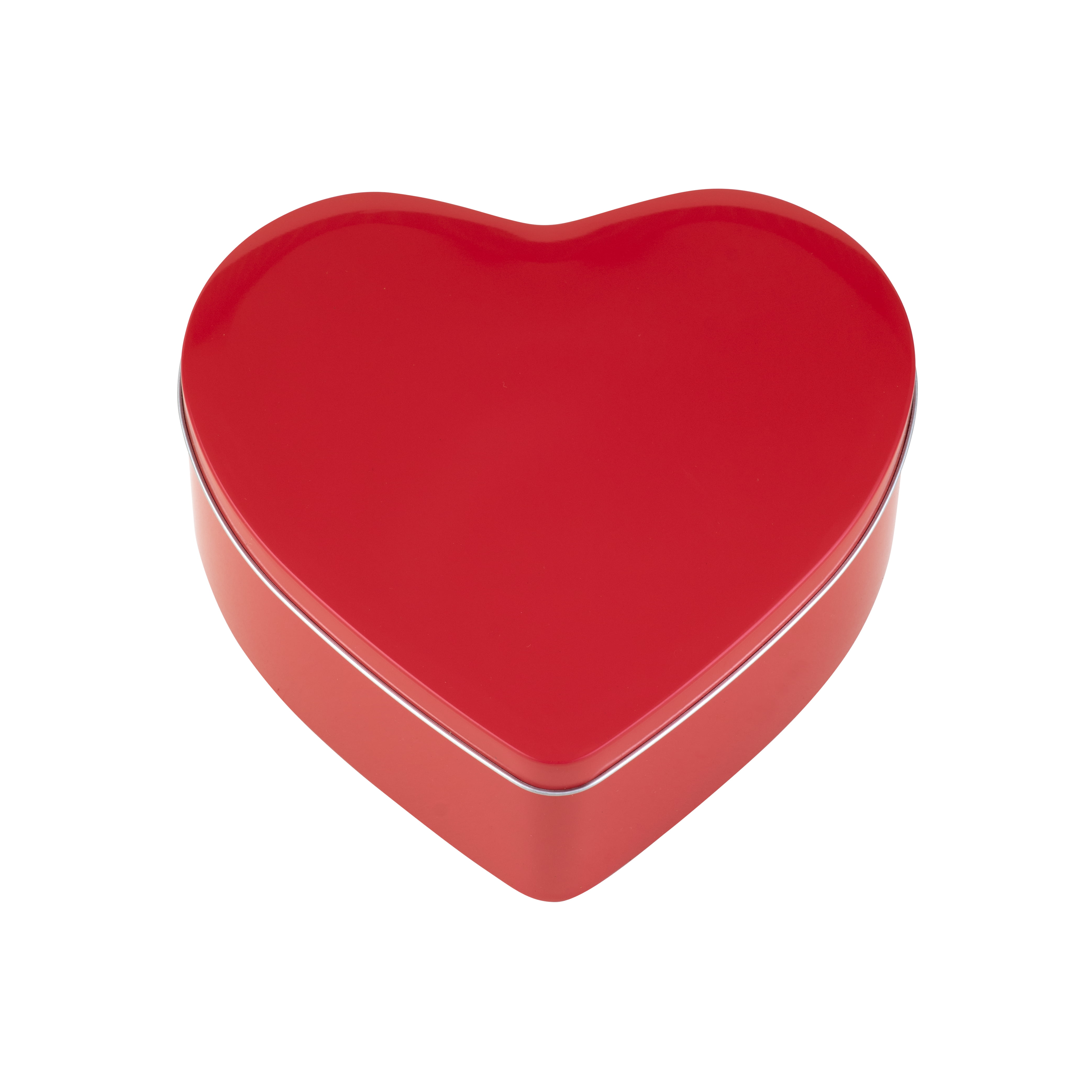 WAY TO CELEBRATE! Way to Celebrate Valentines Heart Tin, 1 Ct. Gift Box, Red, Food Safe, Hand Was Only