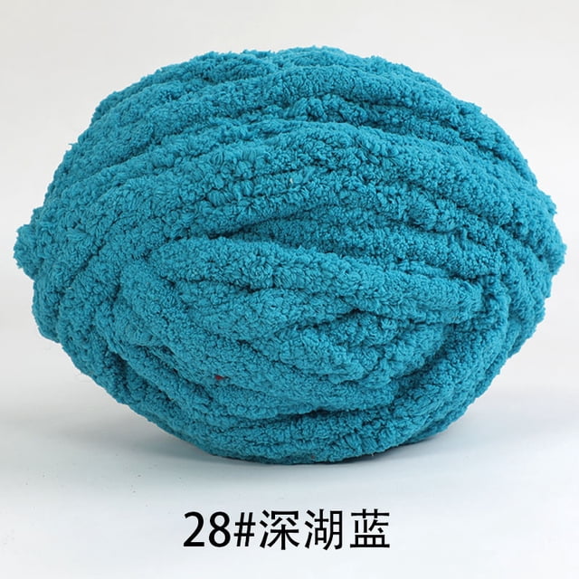Xiao Hua 1 paquete de hilo de terciopelo de chenilla para tejer, grueso y cálido, para tejer a ganchillo, para manualidades, bolsas, suéteres, muñecas, 250 g, azul lago profundo