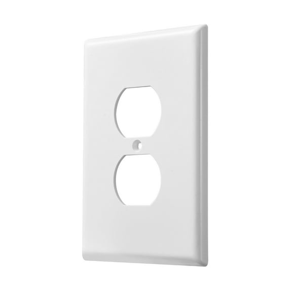 10-Pack White Outlet Covers, 1-Gang Duplex Receptacle Wall Plate, Durable Plastic