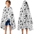 thumbnail image 3 of White Vegetable Pattern Hooded Bath Towel，50"x30" for Ages 3 To 12 Kids, Quick Dry Lightweight Soft Microfiber Hood Beach Towel Cover Up for Kids, 3 of 7