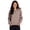 Driftwood, variant on Active Women's Slightly Cropped Cotton Blend Mock Neck Fleece Sweatshirt 1/4 Zip Pullover with Zipper Pockets