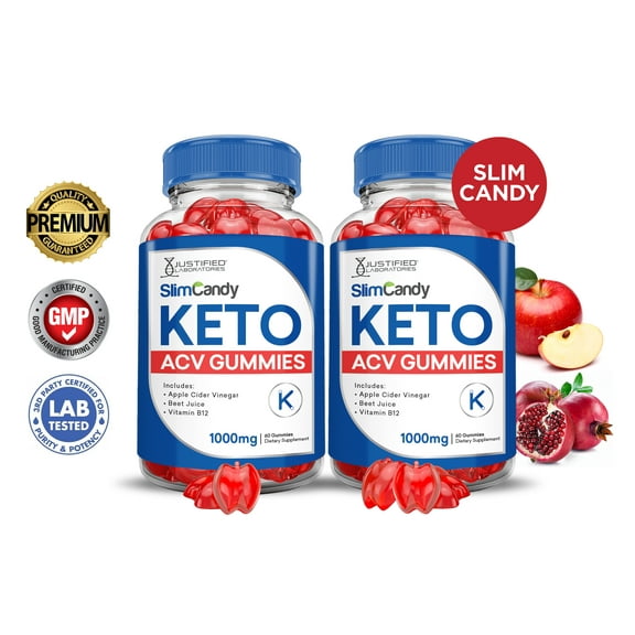 (2 Pack) Slim Candy Keto ACV Gummies 1000MG Dietary Supplement 120 Gummys