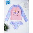 thumbnail image 3 of MSemis Kids Girls Rashguard Swimsuit & Swim Bottoms Set with UPF 50+, 2-Piece, Size 4-16 Pearl Fish Scales 12, 3 of 5