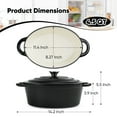 thumbnail image 3 of 4.5 QT Enameled Cast Iron Oval Dutch Oven with Lid, Nonstick Cookware for Baking, Braising, Roasting, and Cooking,Black, 3 of 9