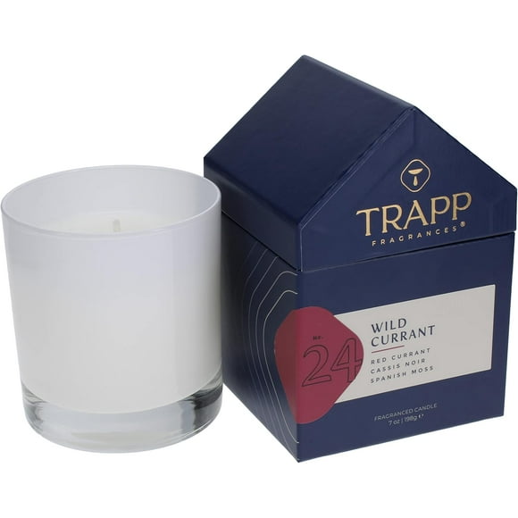 Trapp - No. 24 Wild Currant - 7 oz. House Box Candle - Aromatic Home Fragrance with Fruity Scent of Red Currant, Cassis Noir, & Spanish Moss Notes - Petrolatum Wax