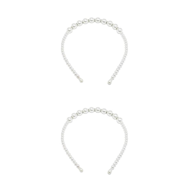 Diadema blanca Qarigey con perlas grandes 18mm estilo Simple