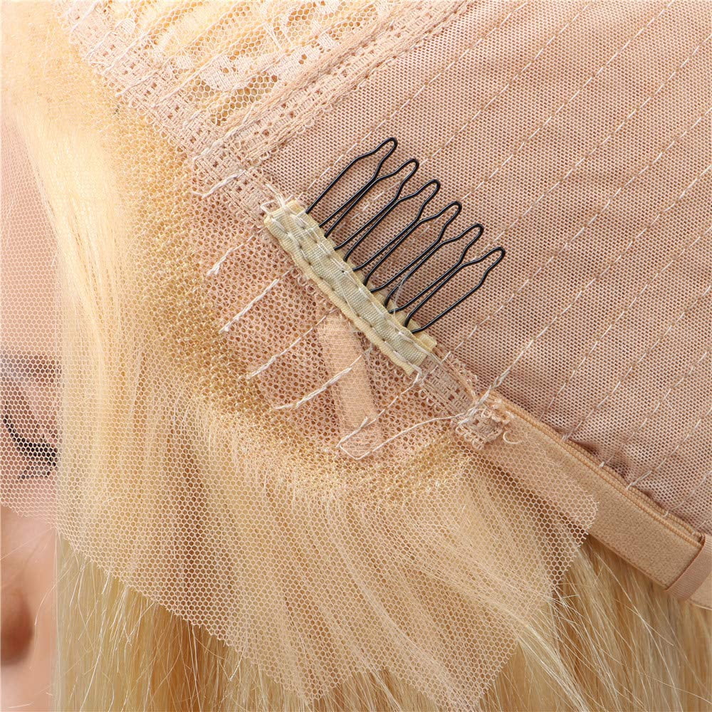613 Blonde Human Hair Wigs Blonde 13x1 Lace Front Wig Human Hair Pre Plucked With Baby Hair Honey Blonde Brazilian Body Wave Human Hair Wigs for Women Transparent Lace Middle Part Wig (24 inch, 13x1)