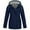 Navy, variant on Women Casaul Solid Jackets Outdoor Plus Size Drawstring Zipper Hooded Raincoat Windproof Tops Coat With Pocket