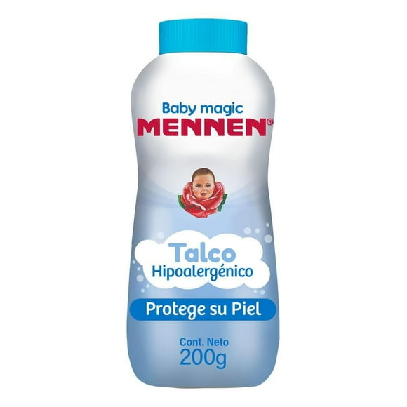 Talco para bebé Mennen Baby Magic Azul Hipoalergénico Protege su Piel 200 g