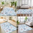thumbnail image 4 of Area Rugs 5'x7', Blue Coastal Carpet Runner Indoor Outdoor Rugs Home Decor Aesthetic, Ocean Nautical Coral Starfish Non Slip Mats Washable Accent Rug for Living Room Bedroom, 4 of 8