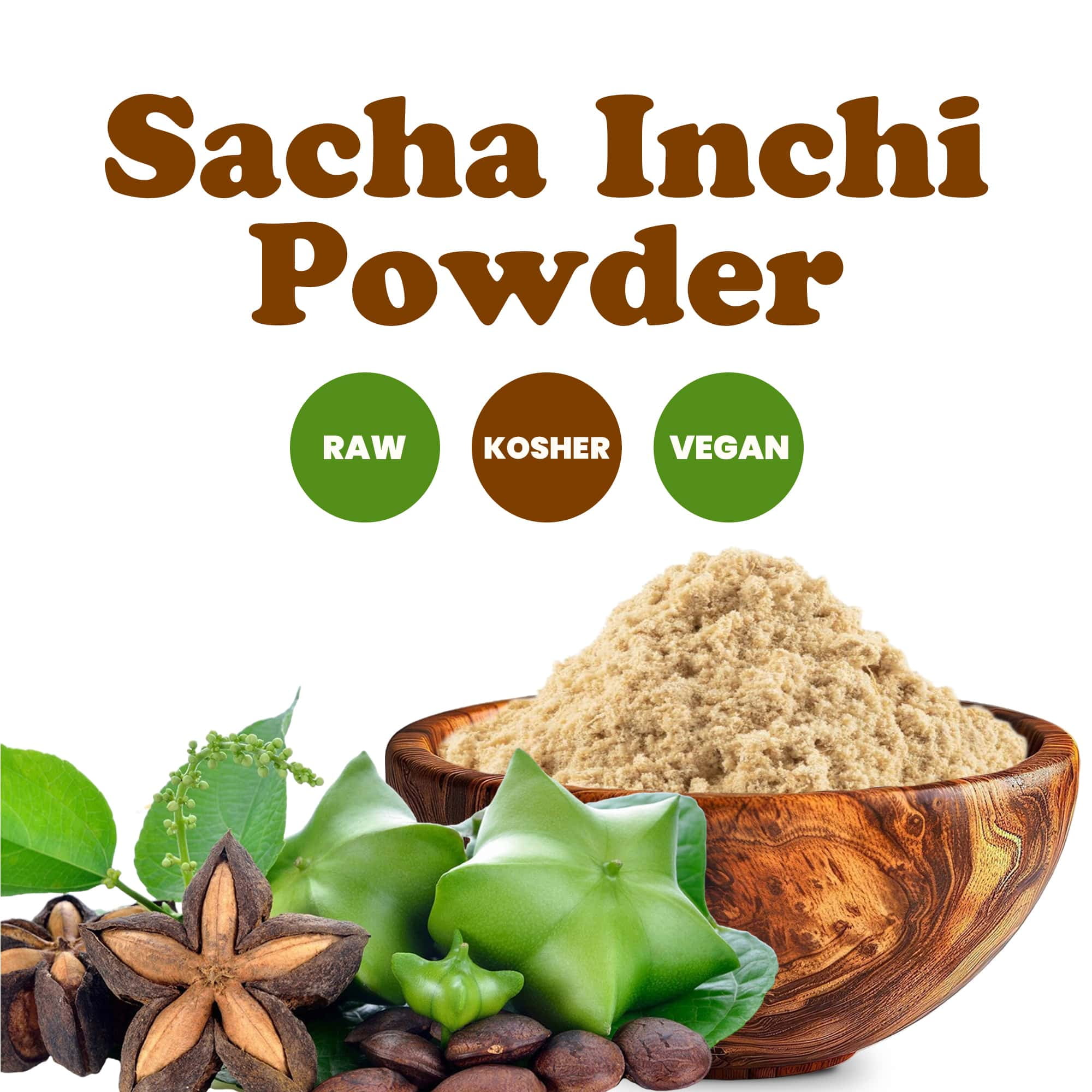 Sacha Inchi Powder, 4 Pounds – High Protein, Omega-3 and Antioxidants, Superfood for Smoothies and Baking, No Sugar Added, Raw, Vegan, Kosher, Bulk