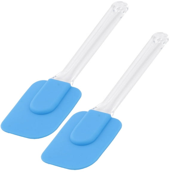Unique Bargains Kitchen Silicone Cake Cream Butter Baking DIY Mixing Spatula Scraper Blue 2pcs