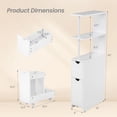 thumbnail image 3 of Costway Slim Storage Cabinet with Open Shelves Pull-out Drawer & Slide-out Cart for Kitchen, 3 of 10