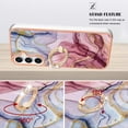 thumbnail image 3 of SaniMore for Samsung Galaxy S22 Case, Marble Pattern 3 in 1 Heavy Duty Shockproof Full Body Hard PC+IMD Bumper Drop Protective Women Girls Cover Rotating Ring Bracket Stand for Galaxy S22, Rose, 3 of 10