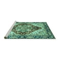 thumbnail image 2 of Ahgly Company Machine Washable Indoor Square Persian Turquoise Blue Traditional Area Rugs, 7' Square, 2 of 4