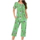 thumbnail image 1 of Pantalones de Mujer Casual Recortado Botón Suelto Ajuste Impreso con Manga Larga Superior, Diseño de Cuello de Jardín para el Uso Diario de Primavera, 1 of 5