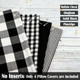 thumbnail image 2 of Buffalo Plaid Black Throw Pillow Covers 20x20 Set of 4 Decorative Black Outdoor Pillow Covers for Patio and Porch, 2 of 6