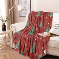 thumbnail image 2 of Red Christmas Tree Pattern Round Blanket,Comfortable Soft Flannel Throw Blanket,All Season,Warm Lightweight Blankets for Sofa Bed Couch Living Room Chair 60"x60", 2 of 5