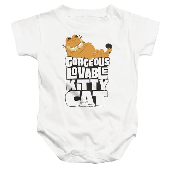 Garfield Movie Lovable Kitty Cat Unisex Infant Snap Suit for Baby, White, Large