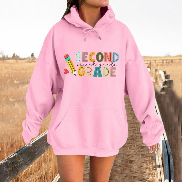 TINZ Chandails à Capuchon et Chandails pour Femmes pour la Saison Scolaire, Col Rond Décontracté, Design avec Motif pour Agencer avec des Jeans, Polyvalent pour le Printemps et l'Automne, Chandail à Capuchon pour Femmes, Hauts d'Automne pour Femmes