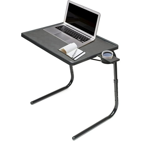 Table Mate II TV Tray and Cup Holder Folding Table (Black)